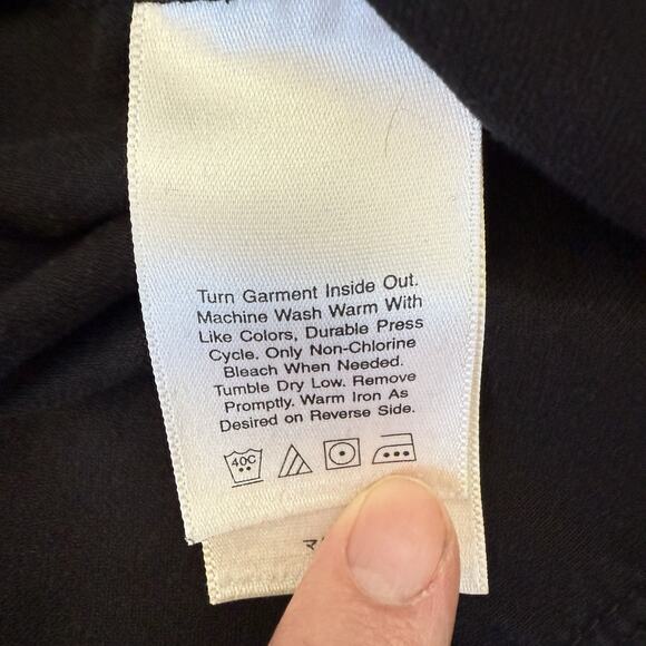 Eddie Bauer Black Snap Front Velour Top Women's Tall M Shirt Cotton Heavyweight - Picture 6 of 10